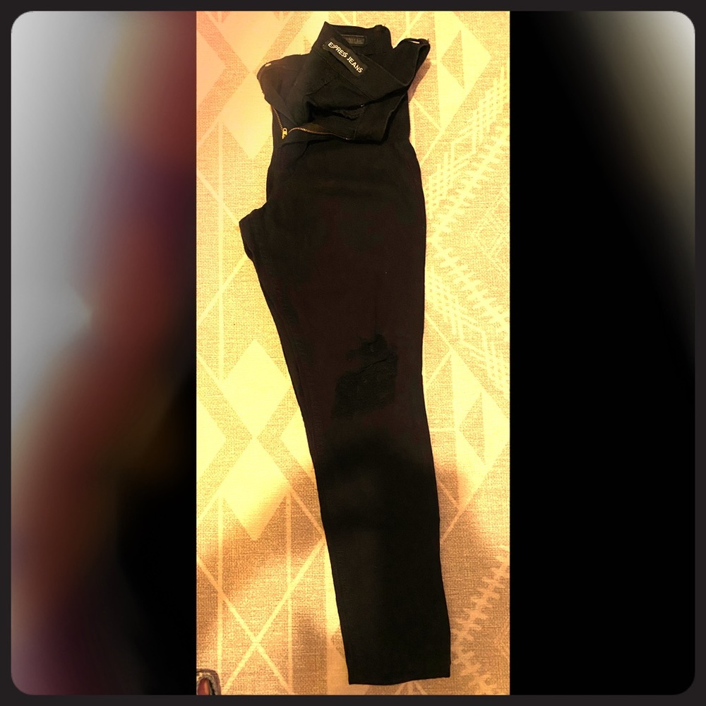 Express high waisted jean leggings